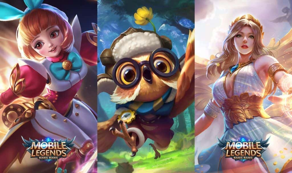 Mobile Legends: Bang Bang support heroes Angela,Diggie,and Rafaela