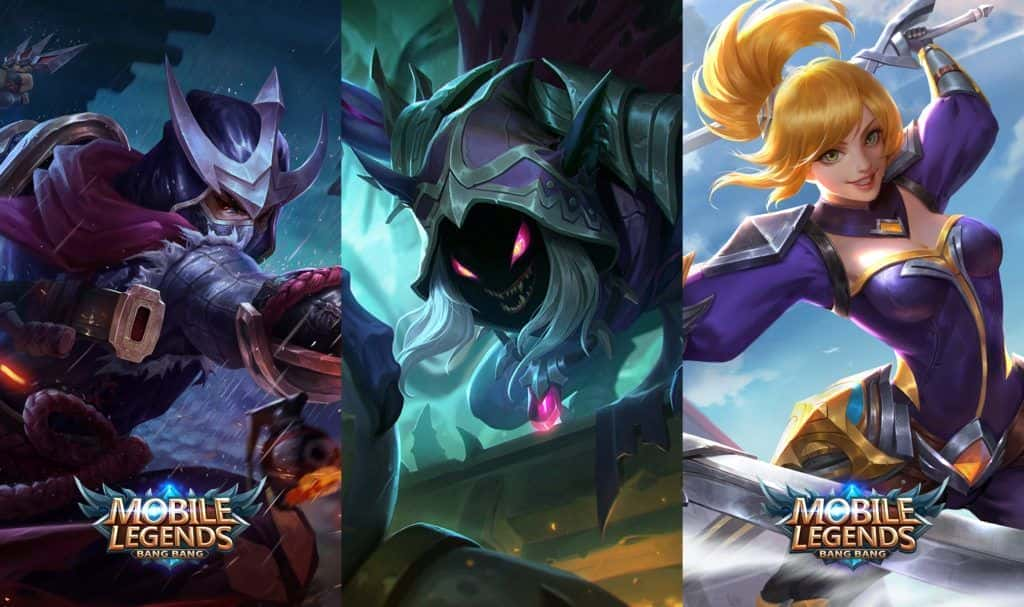 Mobile Legends: Bang Bang assassin heroes Hayabusa,Helcurt,and Fanny