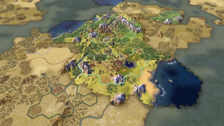 A map in Civilization 6.