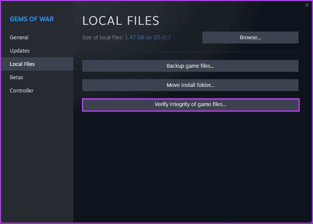 click 'Verify integrity of game files'