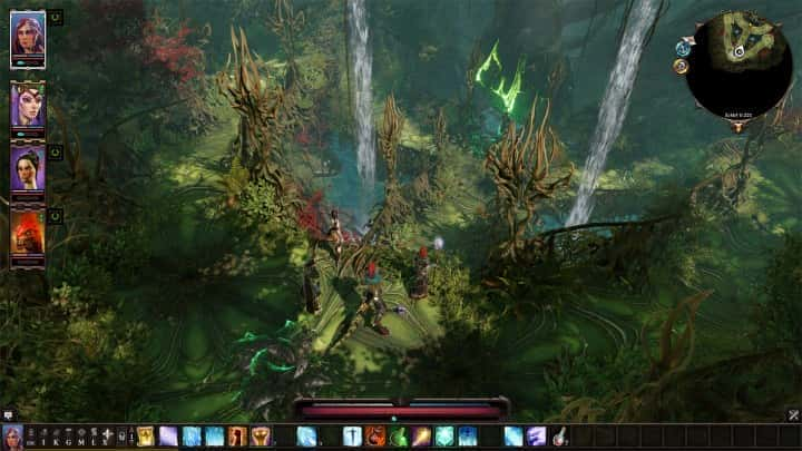 Players in an enchanted forest in Divinity Original Sin 2.