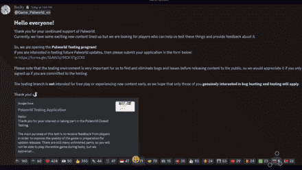 Palworld - Closed Test Applications