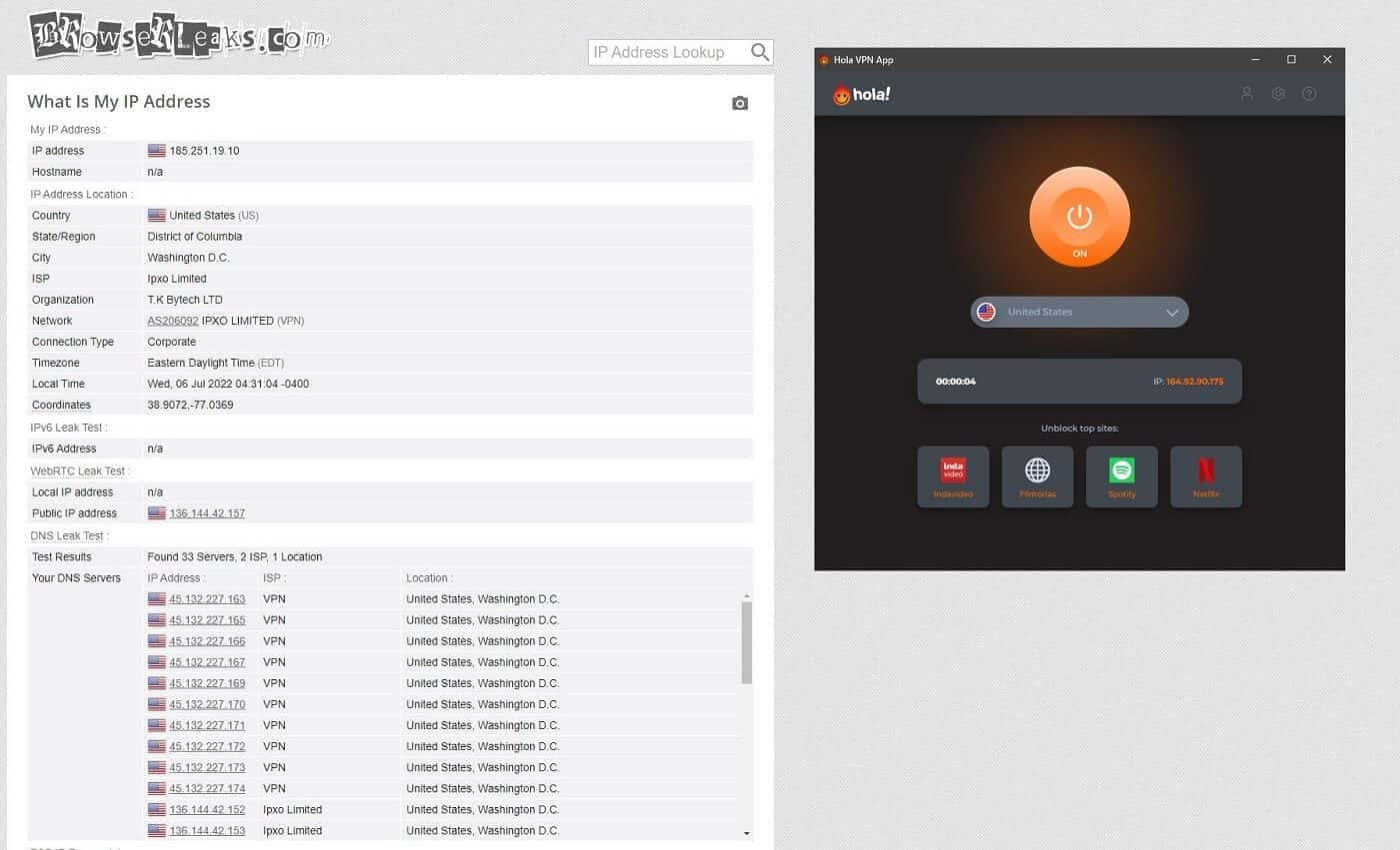 Hola VPN IP Leak 2