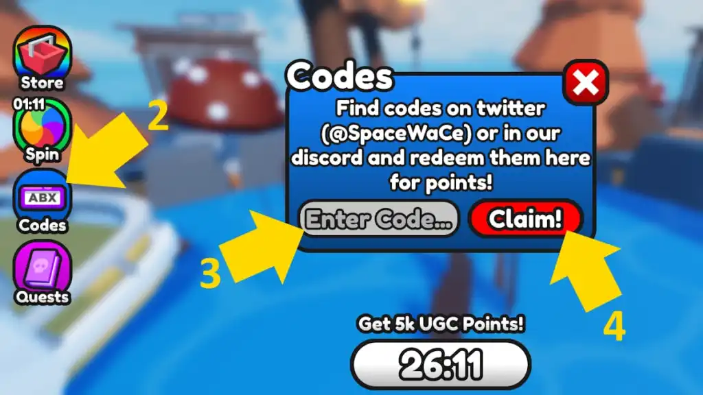 Play for UGC Codes (November 2024)