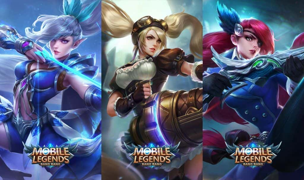 Mobile Legends: Bang Bang marksman heroes Miya,Layla,and Lesley