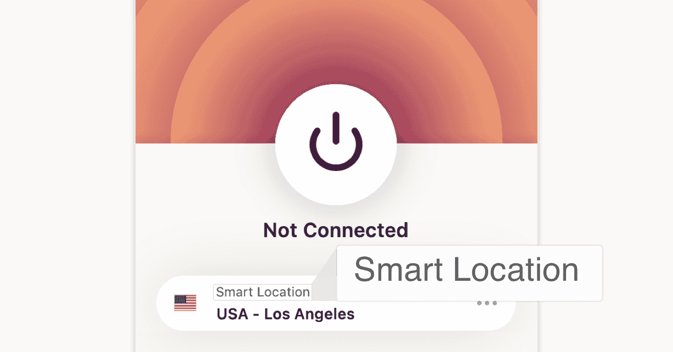 The Smart Location feature automatically recommends the optimal location for you based on anonymous metrics like download speed, latency, and distance.