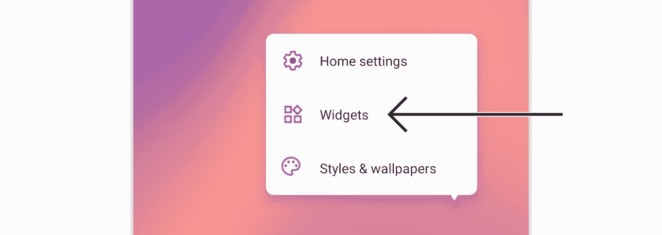 Tap “Widgets.”