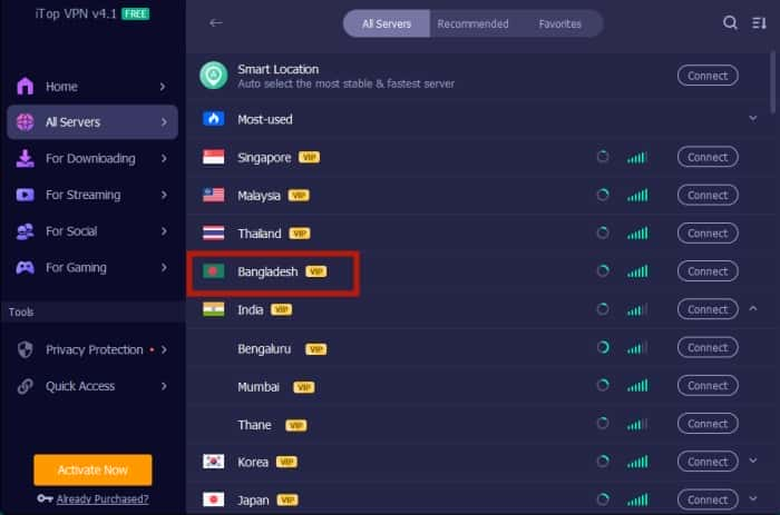 VPN for Bangladesh Server 