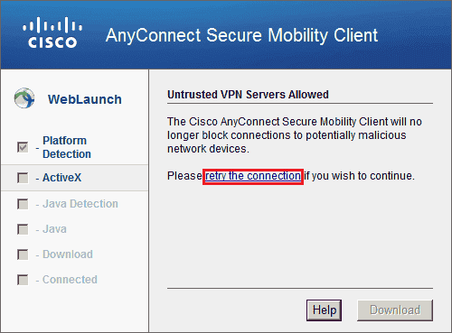 Cisco Anyconnect Untrusted VPN Allowed