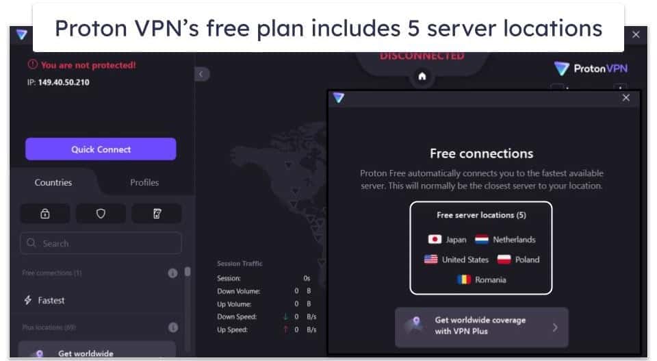 🥈2. Proton VPN — Free VPN App &amp; Extension for Firefox With Strong Security feature