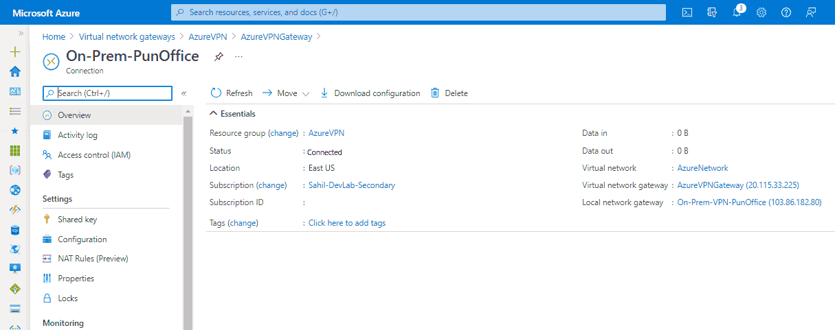 Azure Site to Site VPN Connection [100% Working]