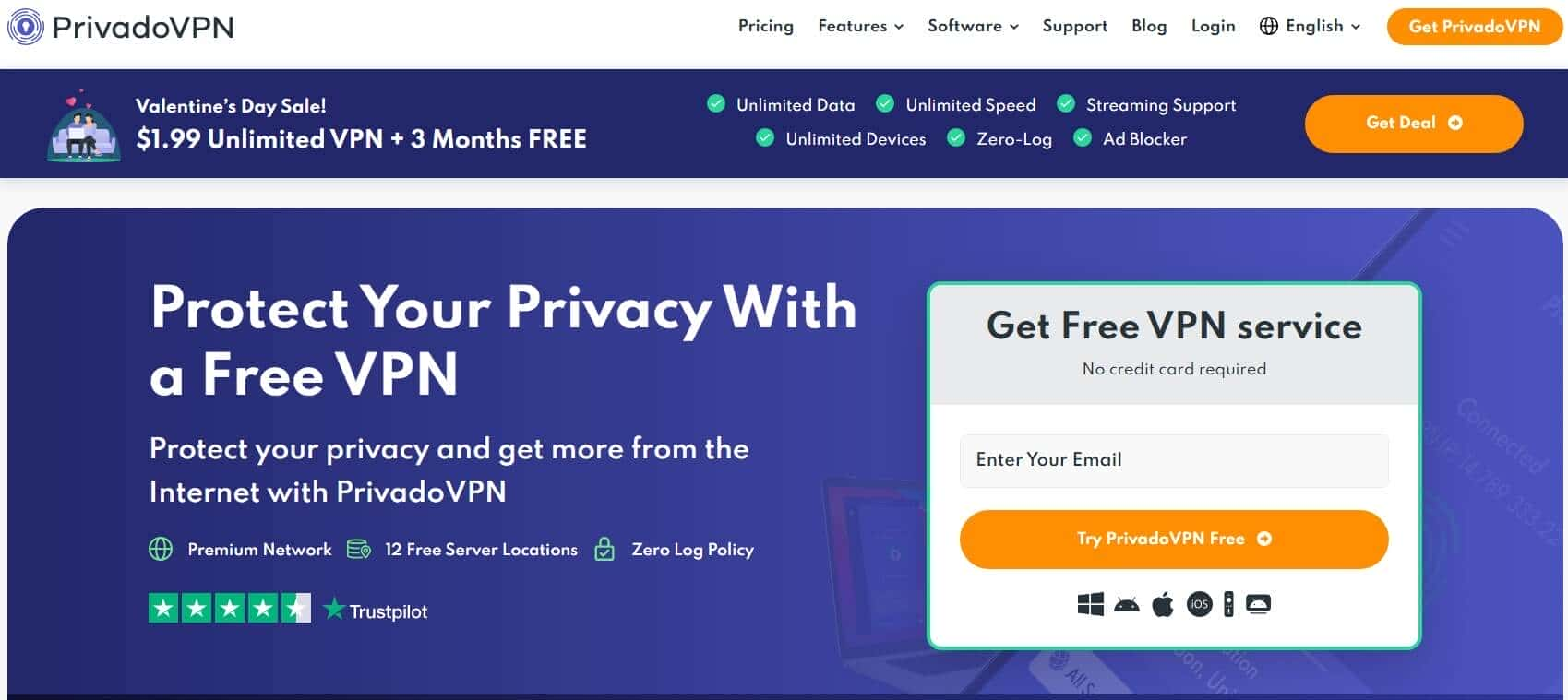 PrivadoVPN Free