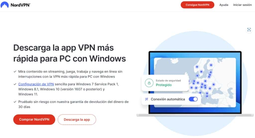 Descargamos la app de NordVPN para Windows