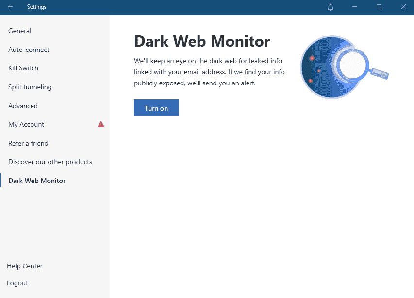 NordVPN dark web monitor settings on win 7.png