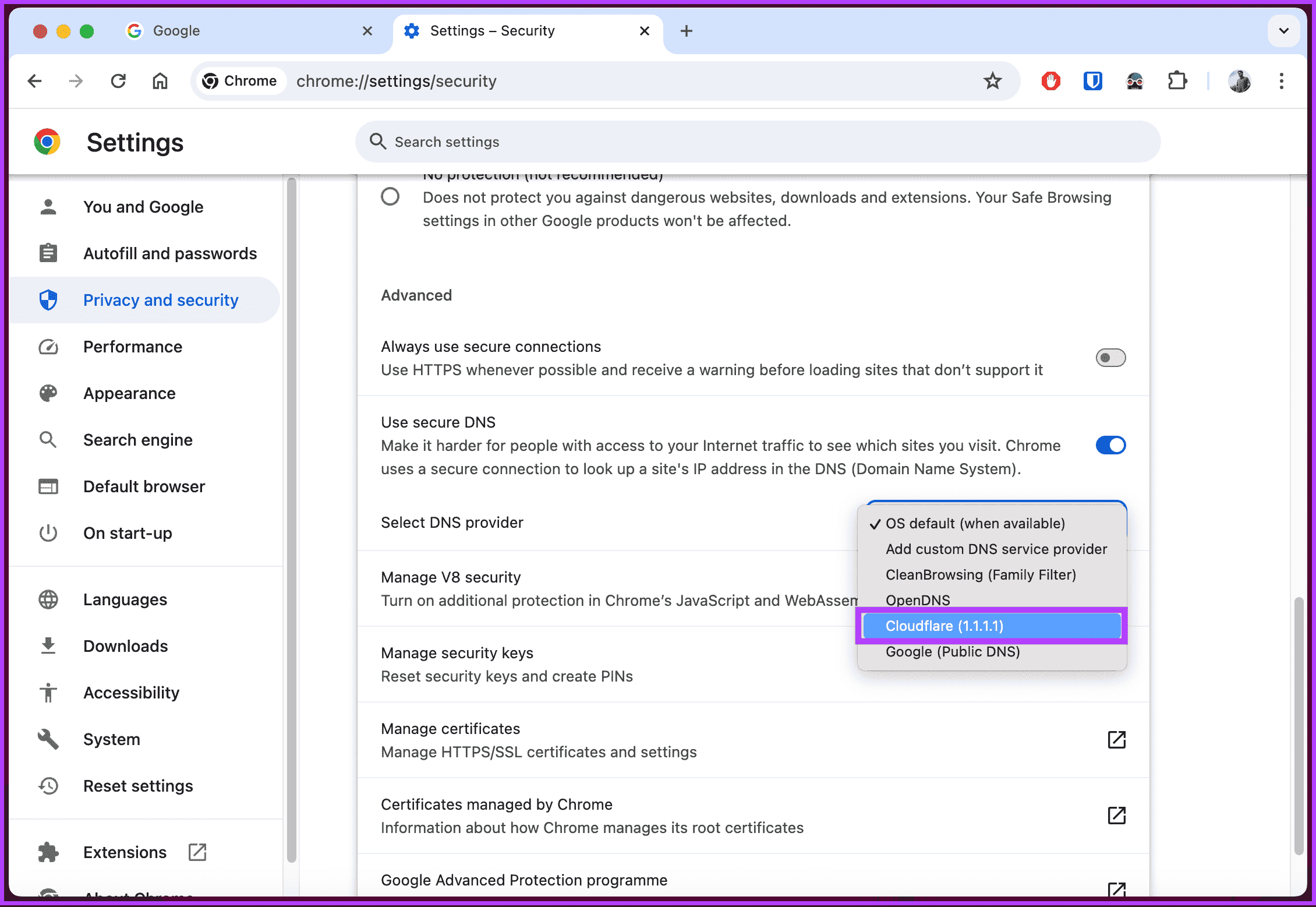 Select DNS Provider