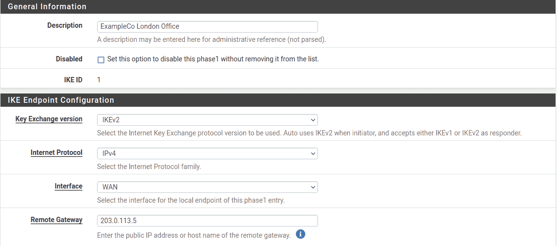 IPsec Site-to-Site VPN Example with Pre-Shared Keys