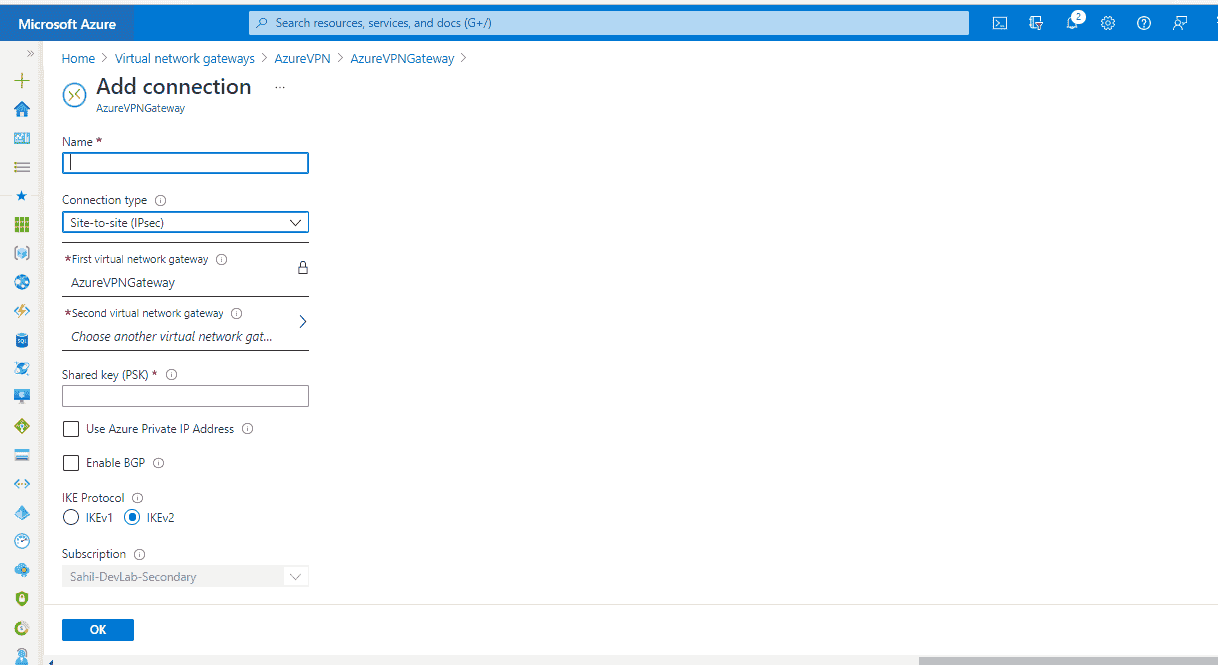 Azure Site to Site VPN Connection [100% Working]