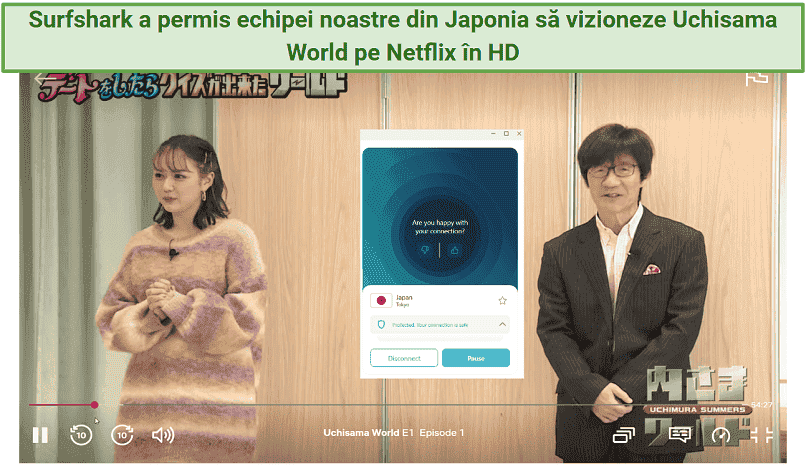 Streaming Netflix Japonia de pe serverul Surfshark din Tokyo. 