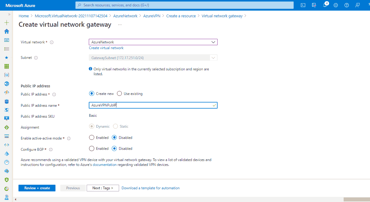 Azure Site to Site VPN Connection [100% Working]