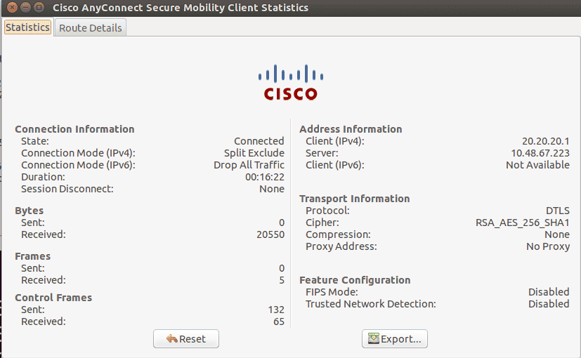 Statistics Tab on Linux