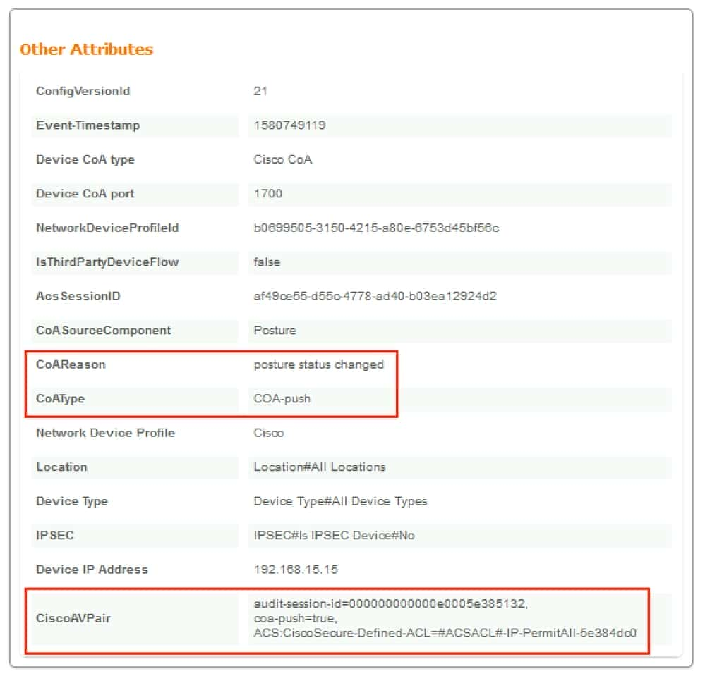 ISE detailed live log report - Authorization policy FTD - VPN - Posture - Unknownis matched and as result