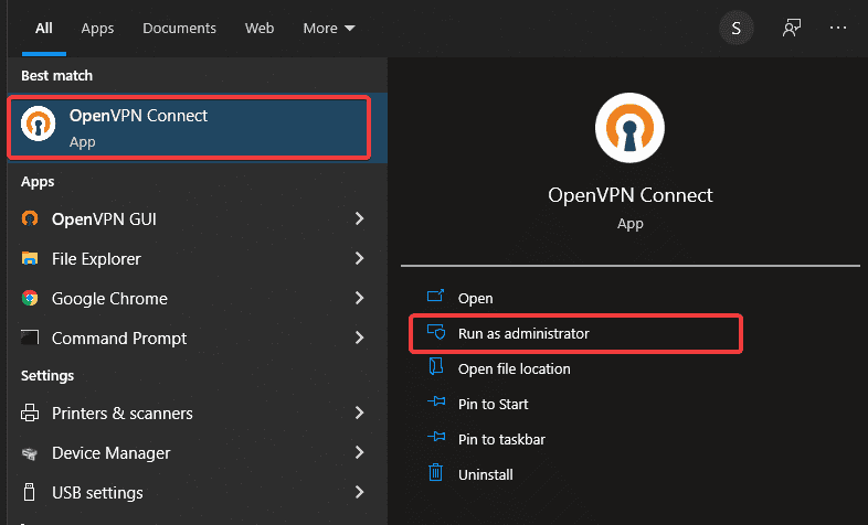 Running the OpenVPN GUI