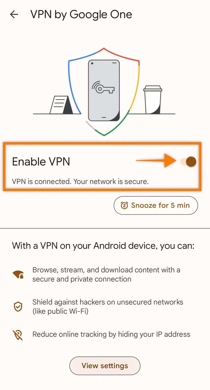 google one vpn enable