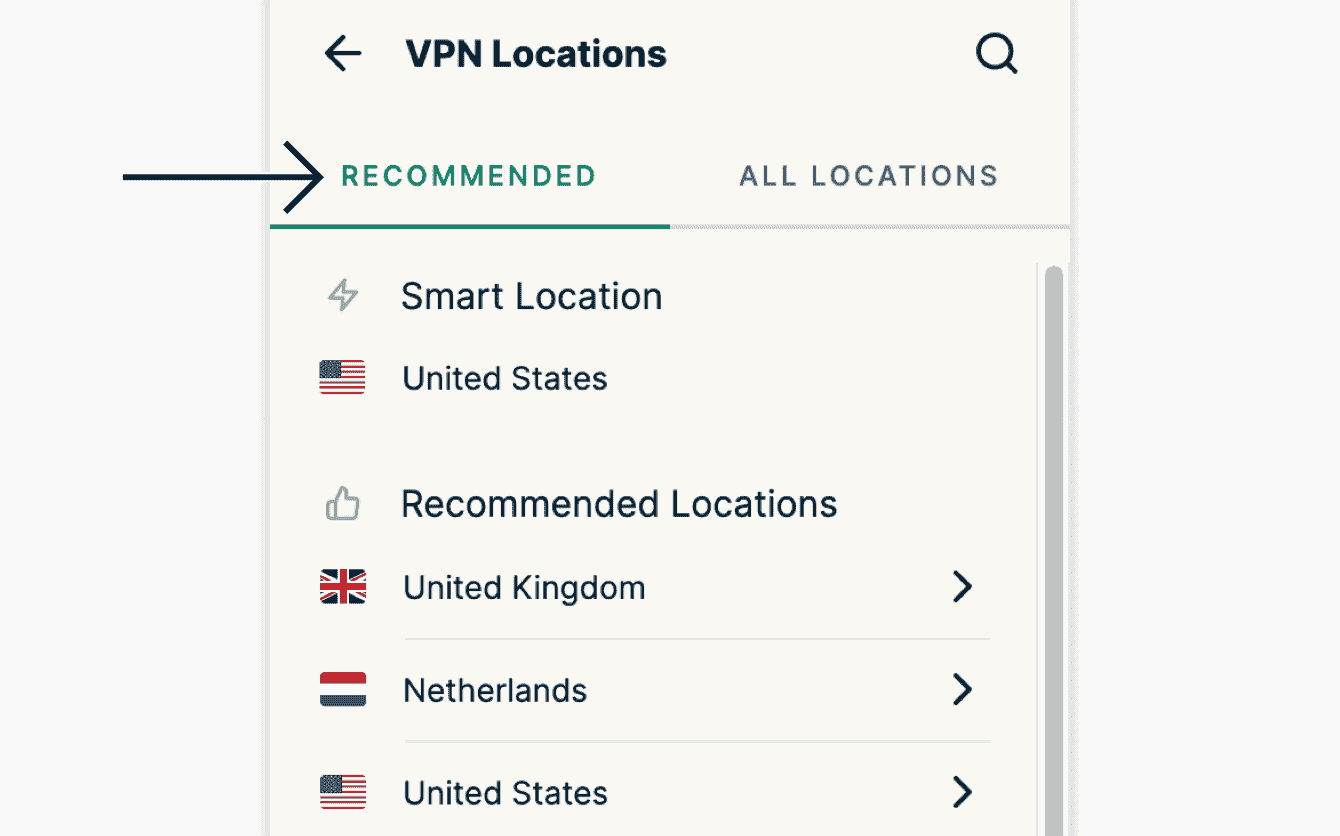 Pick from "Recommended" locations within the extension.