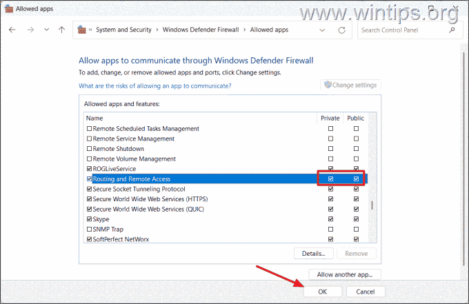 Allow Routing Remote Access in Windows Firewall