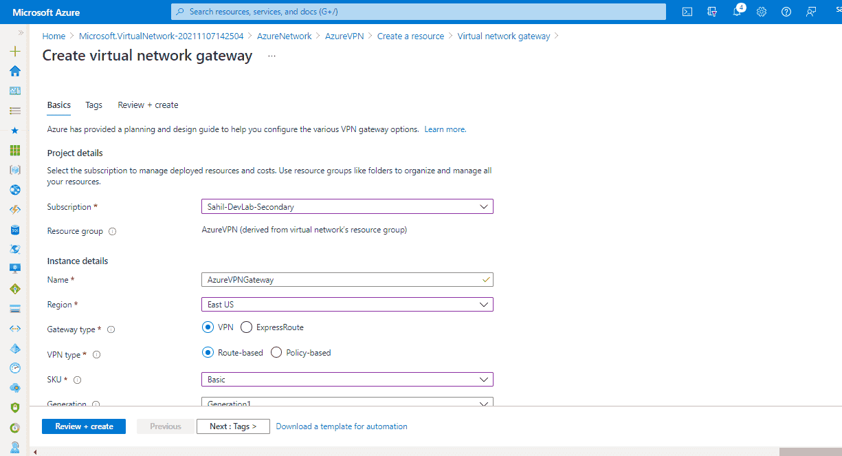 Azure Site to Site VPN Connection [100% Working]