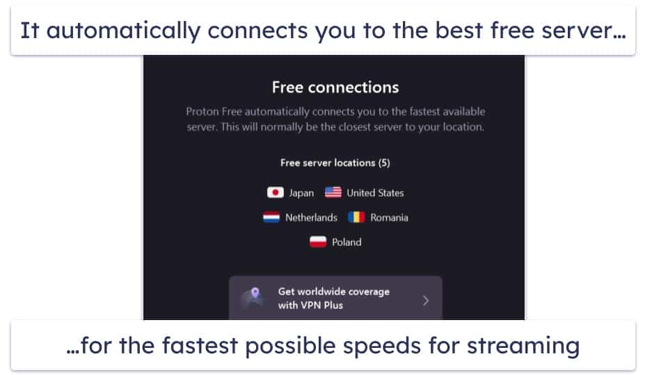 🥉3. Proton VPN — Privacy-Friendly Free Plan With Unlimited Data for Streaming