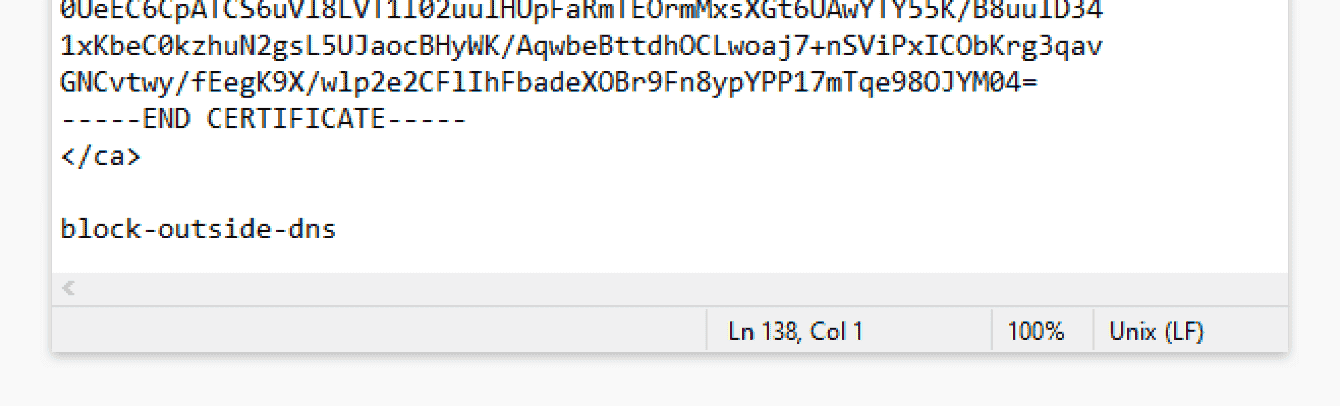 Add “block outside dns.”