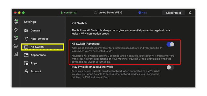 nordvpn kill switch