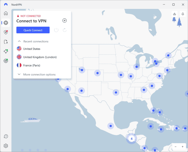 NordVPN server selection