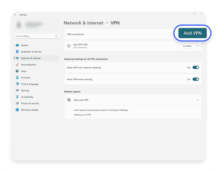 how to set up VPN windows