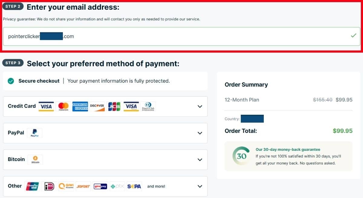 The check out gate on ExpressVPN