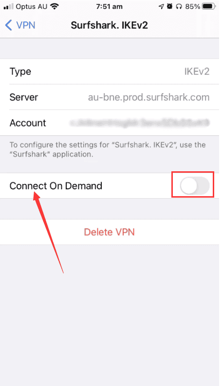 iPhoneでVPNをオフにする方法 - オンデマンドをオフにする