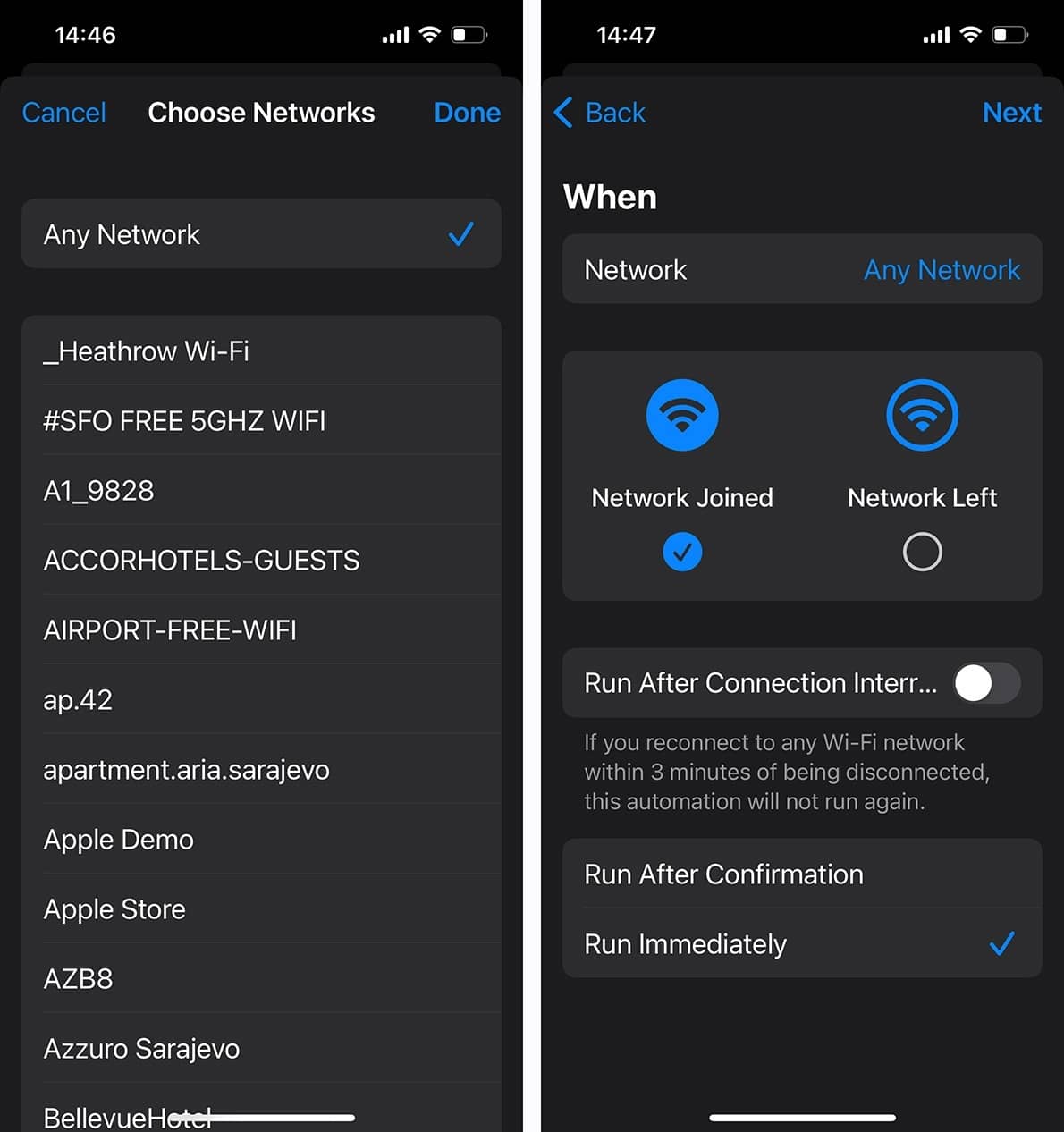 Triggering Kaspersky VPN activation when connecting to Wi-Fi