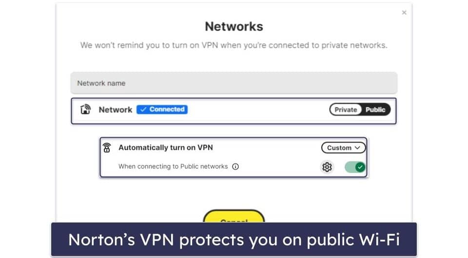 Norton secure VPN Features — Industry-Standard Security + 3 VPN Protocols