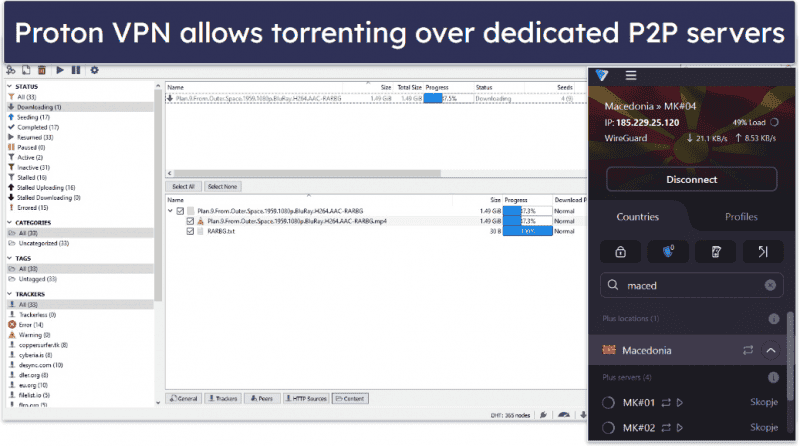 proton VPN Torrenting Support is Allows — allow P2P Traffic on Most Servers