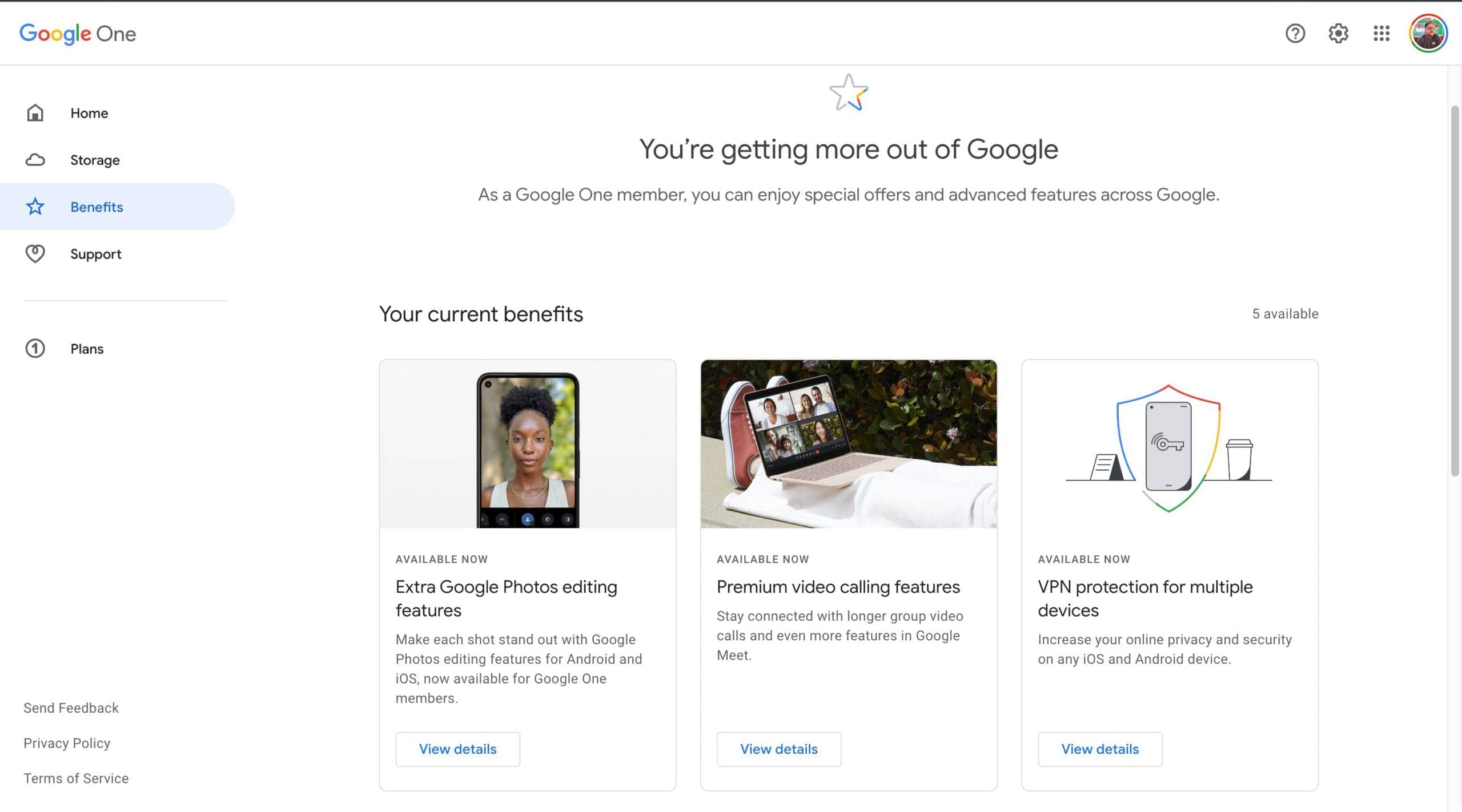 Google One Benefits
