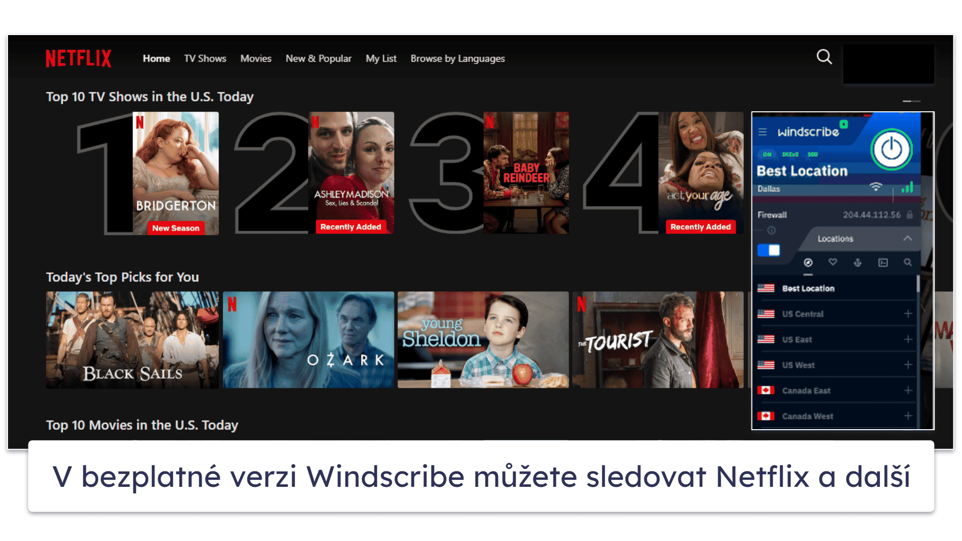 5. Windscribe – Obstojná bezplatná VPN pro streaming