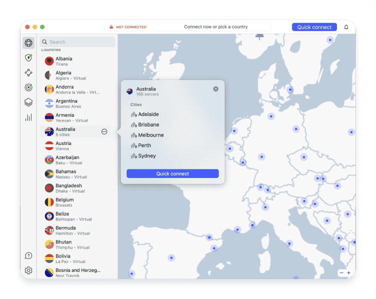 Change VPN location PC 3