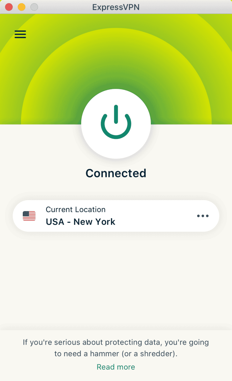 expressvpn usa new york connected