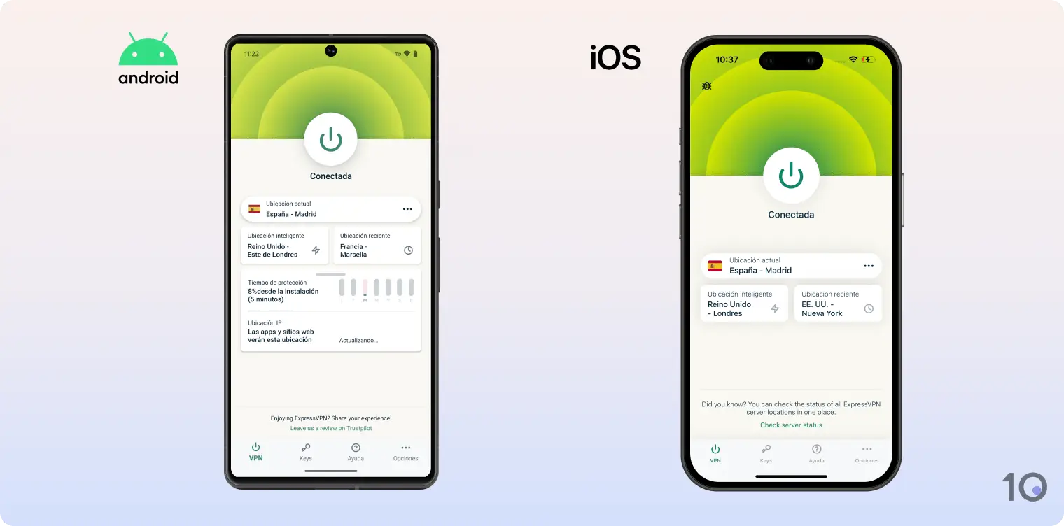 Aplicaciones de ExpressVPN para Android y iOS