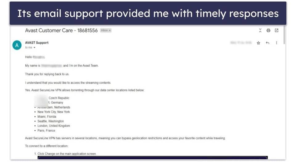 Avast SecureLine VPN Customer Support — A Mixed Bag (Good Phone Support, but Email Help Is Average)