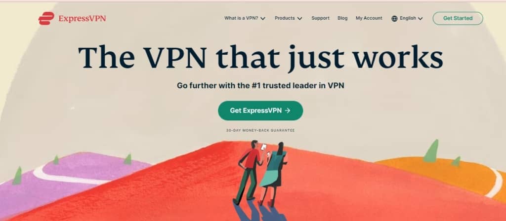 Top page of ExpressVPN