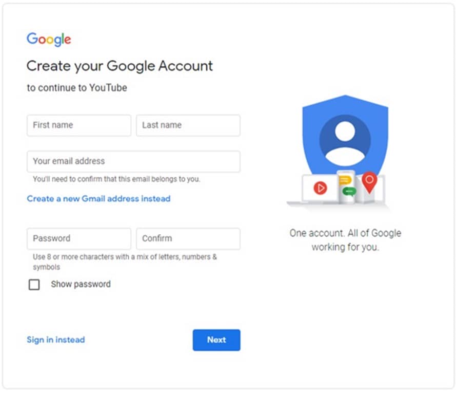 Create Google Account