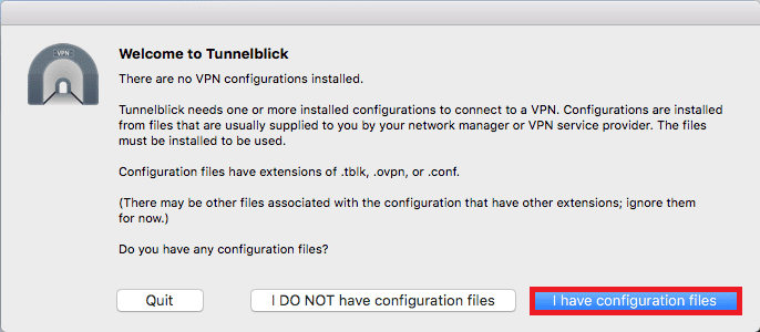 OpenVPN Mac Connection to Community Edition with Tunnelblick - Step 2