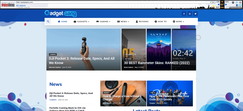 gadget gang wayback machine